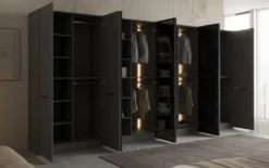 Moduro Verno – Modularer Design-Kleiderschrank mit Glas- und Strukturfront