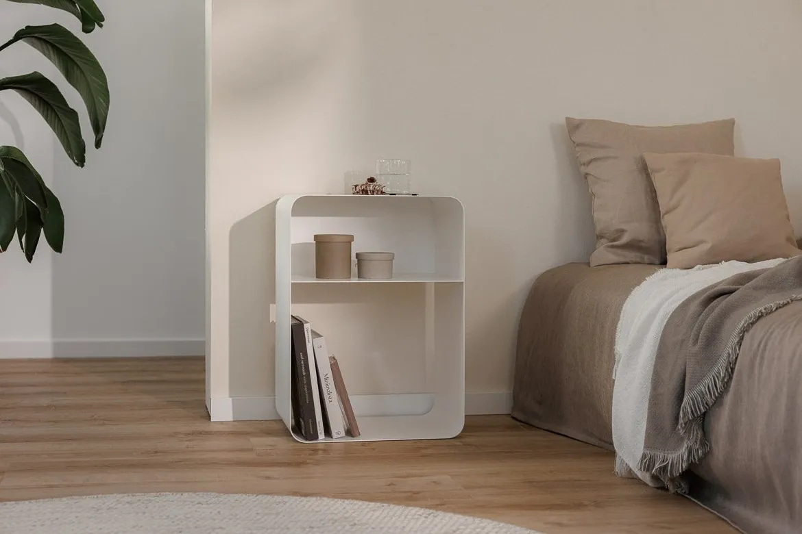 Nachttisch Damio – Minimalistisches Design aus pulverbeschichtetem Metall