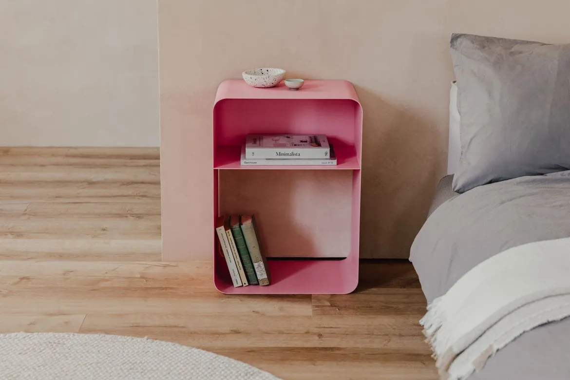 Nachttisch Damio – Minimalistisches Design aus pulverbeschichtetem Metall