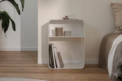 Nachttisch Damio – Minimalistisches Design aus pulverbeschichtetem Metall
