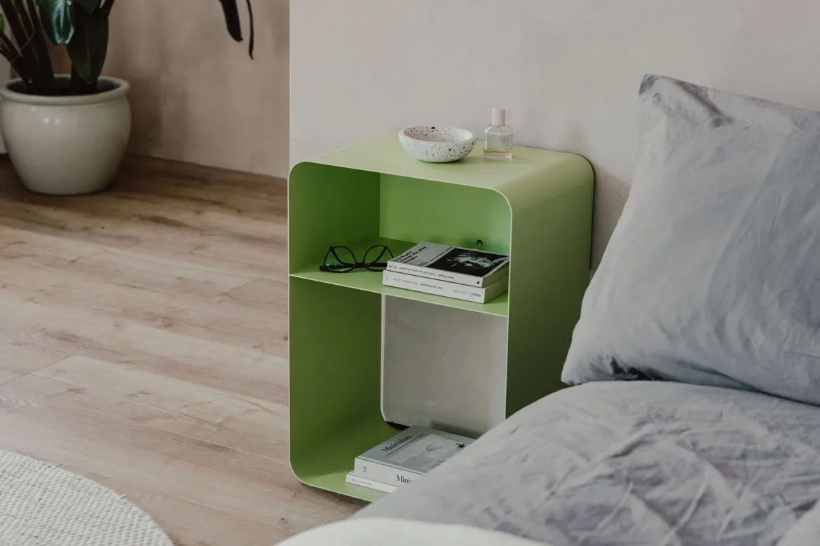 Nachttisch Damio – Minimalistisches Design aus pulverbeschichtetem Metall