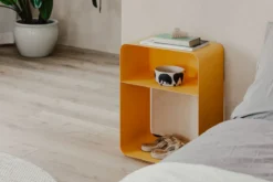 Nachttisch Damio – Minimalistisches Design aus pulverbeschichtetem Metall