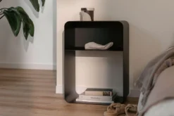 Nachttisch Damio – Minimalistisches Design aus pulverbeschichtetem Metall