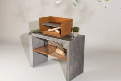 Outdoor Küche Sella - aus Aluminium in Hellgrau inklusive Grill