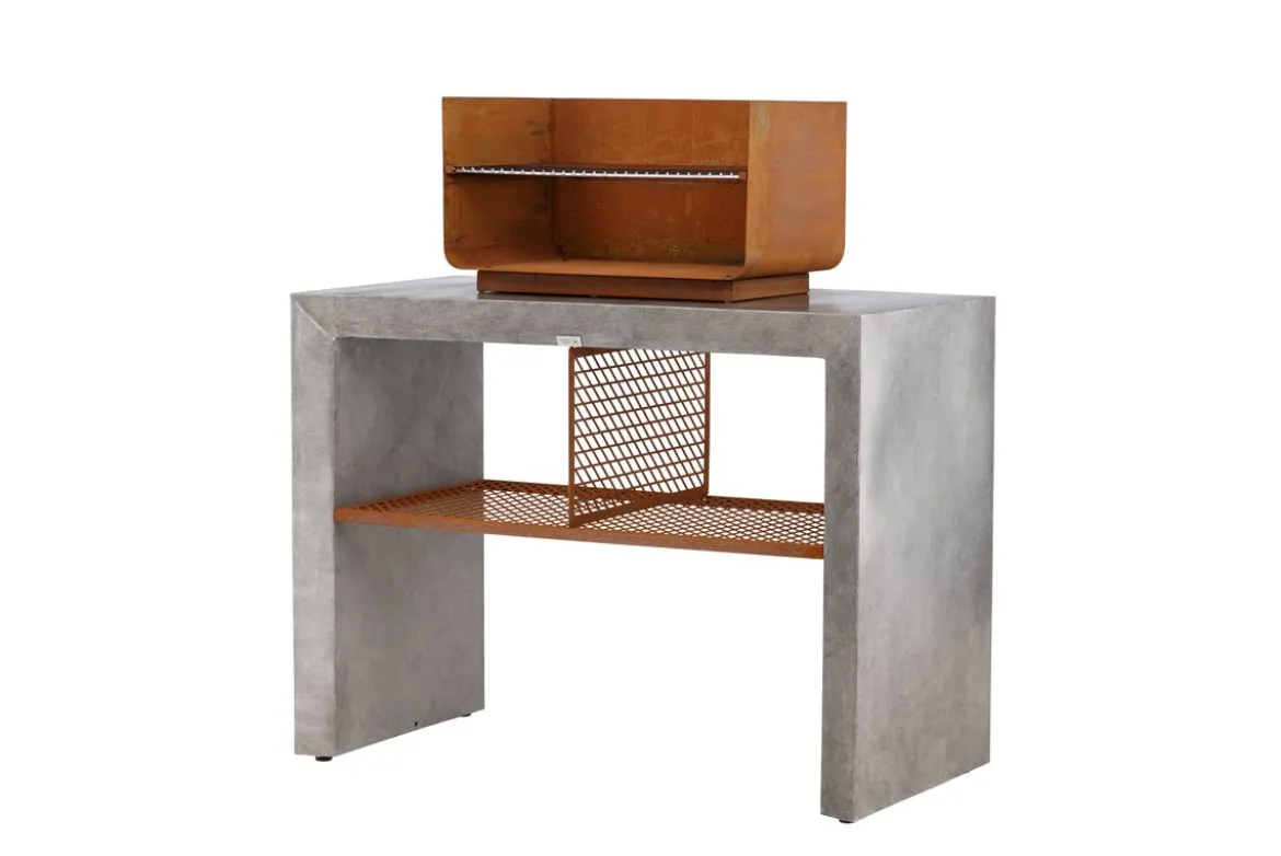 Outdoor Küche Sella - aus Aluminium in Hellgrau inklusive Grill
