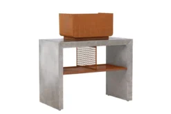 Outdoor Küche Sella - aus Aluminium in Hellgrau inklusive Grill