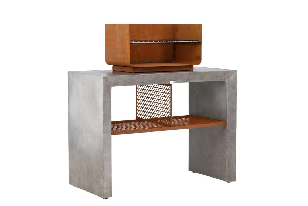 Outdoor Küche Sella - aus Aluminium in Hellgrau inklusive Grill