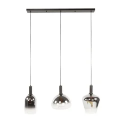 Pendelleuchte „Alveris“ – Rauchglas mit Farbverlauf in 3 verschiedenen Formen