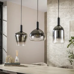Pendelleuchte „Alveris“ – Rauchglas mit Farbverlauf in 3 verschiedenen Formen