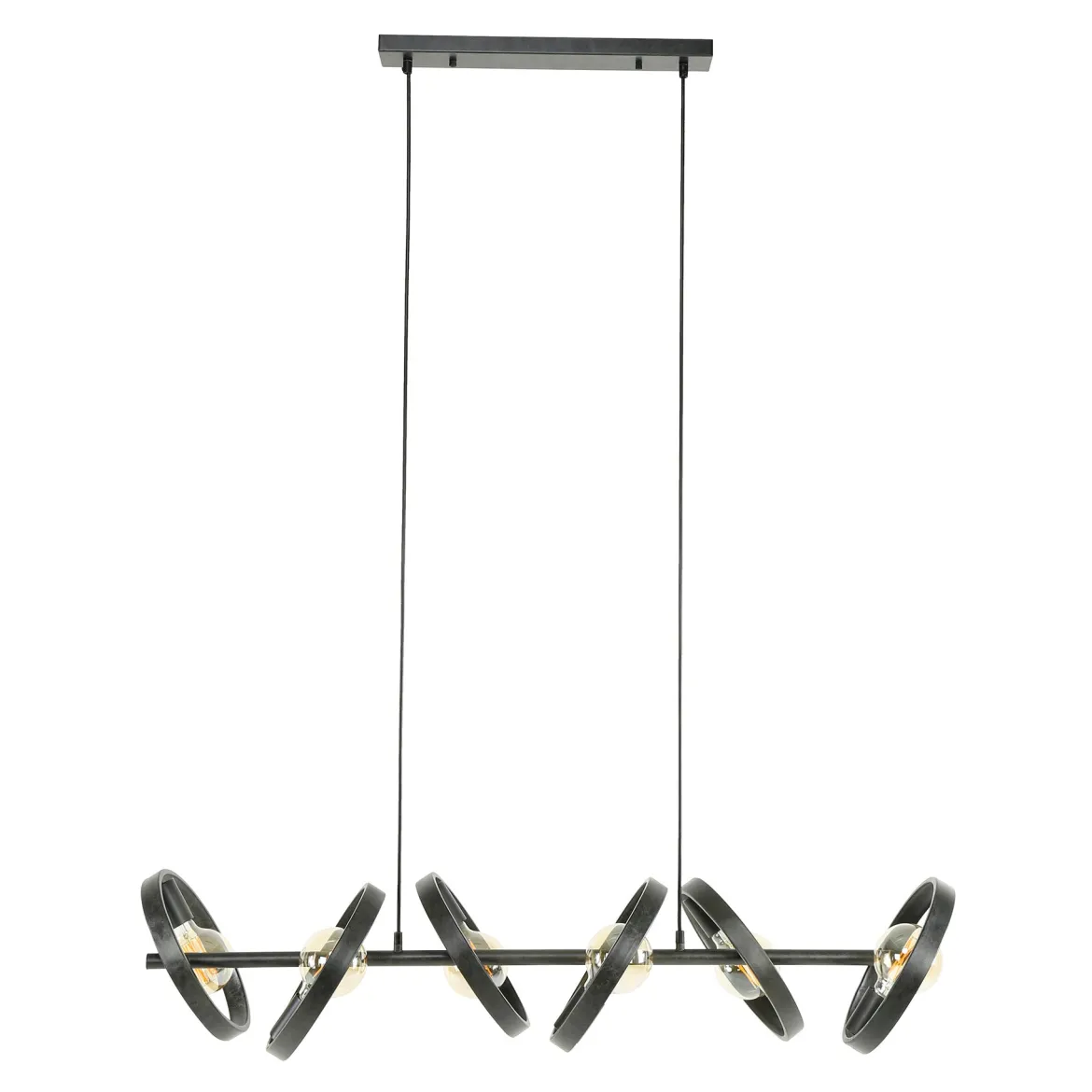 Pendelleuchte Arkon – Metallrahmen in Charcoal mit industrieller Ausstrahlung (6-flammig)