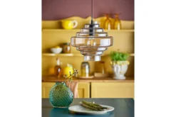 Pendelleuchte Aruna – Braunes Glas in organischer Form