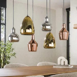 Pendelleuchte "Arvella“ – 6 Leuchten in Gold, Kupfer und Chrom in verschiedenen Formen