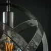 Pendelleuchte Astryx – Drehbares Ringdesign in Schwarz (3-flammig)