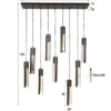 Pendelleuchte „Aveline“ – Mit 9 Leuchten in edlem, schwarzen Tube-Design