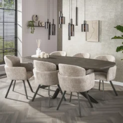 Pendelleuchte Ayu – Cluster-Design in Braun (9-flammig)