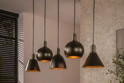 Pendelleuchte Bravino – Fünf Metallschirme in Braun oder Beige (5-flammig)