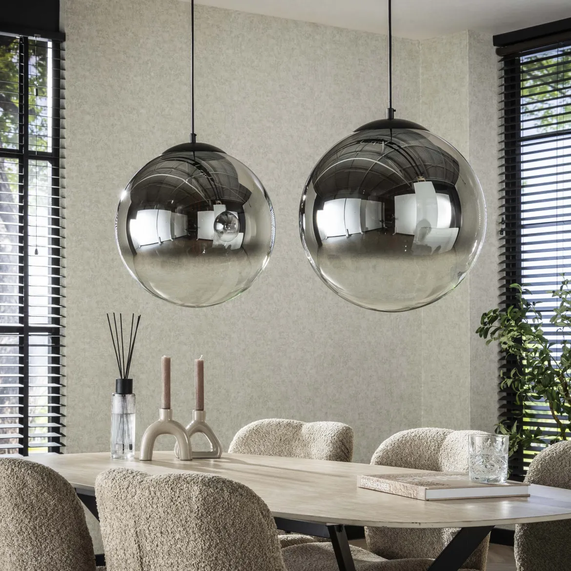 Pendelleuchte „Ceralis“ – Rauchglas mit Farbverlauf im Bubble-Design