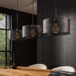 Pendelleuchte „Doralyn“ – Mit 3 Leuchten und zylindrischen Lampenschirmen im Netzgitter-Design