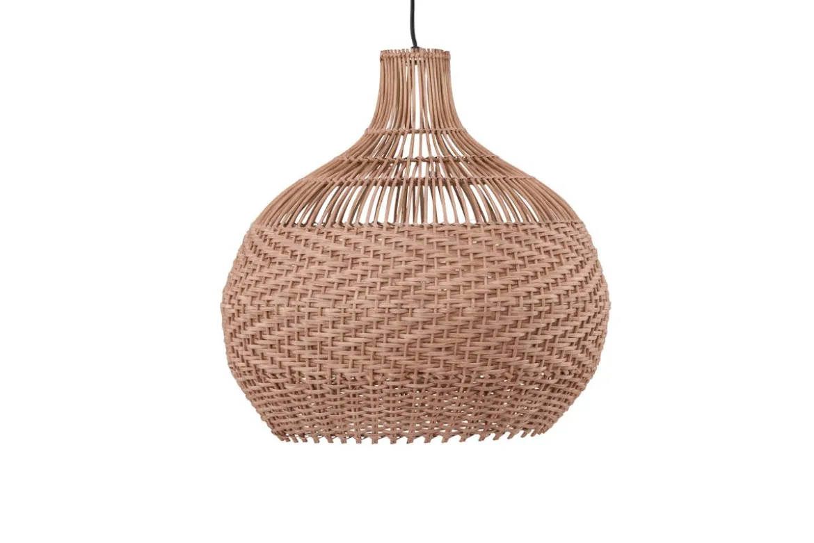 Pendelleuchte „Ghanzi" – Heller Rattanschirm mit Flechtmuster