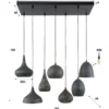 Pendelleuchte "Lioris“ – Mit 7 individuellen Lampenschirmen aus Metall in Schwarz-Bronze