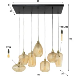 Pendelleuchte „Lumina“ – mit handgefertigten Lampenschirmen aus Glas