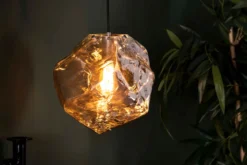 Pendelleuchte „Luminara“ – aus mundgeblasenem Chromglas mit Metall-Armatur