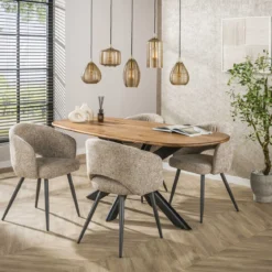 Pendelleuchte Lumira – Handgefertigte Glasschirme in Smoke-Braun (5-flammig)