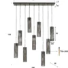 Pendelleuchte „Marcella“ – Mit 9 Leuchten in edlem, schwarzen Tube-Mesh-Design