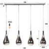 Pendelleuchte Mirano – Chromglas mit Spiegeleffekt (4-flammig)