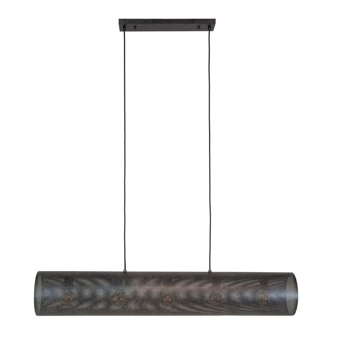 Pendelleuchte „Nerissa“ – Mit 5 Leuchten in horizontalem Tube-Mesh-Design in Schwarz
