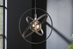 Pendelleuchte „Orvion“ – 1 Leuchte mit Sphären-Design aus Metall in Schwarz