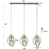 Pendelleuchte Rotaro Line – Lineares Ringdesign in Anthrazit oder Beige (3-flammig)