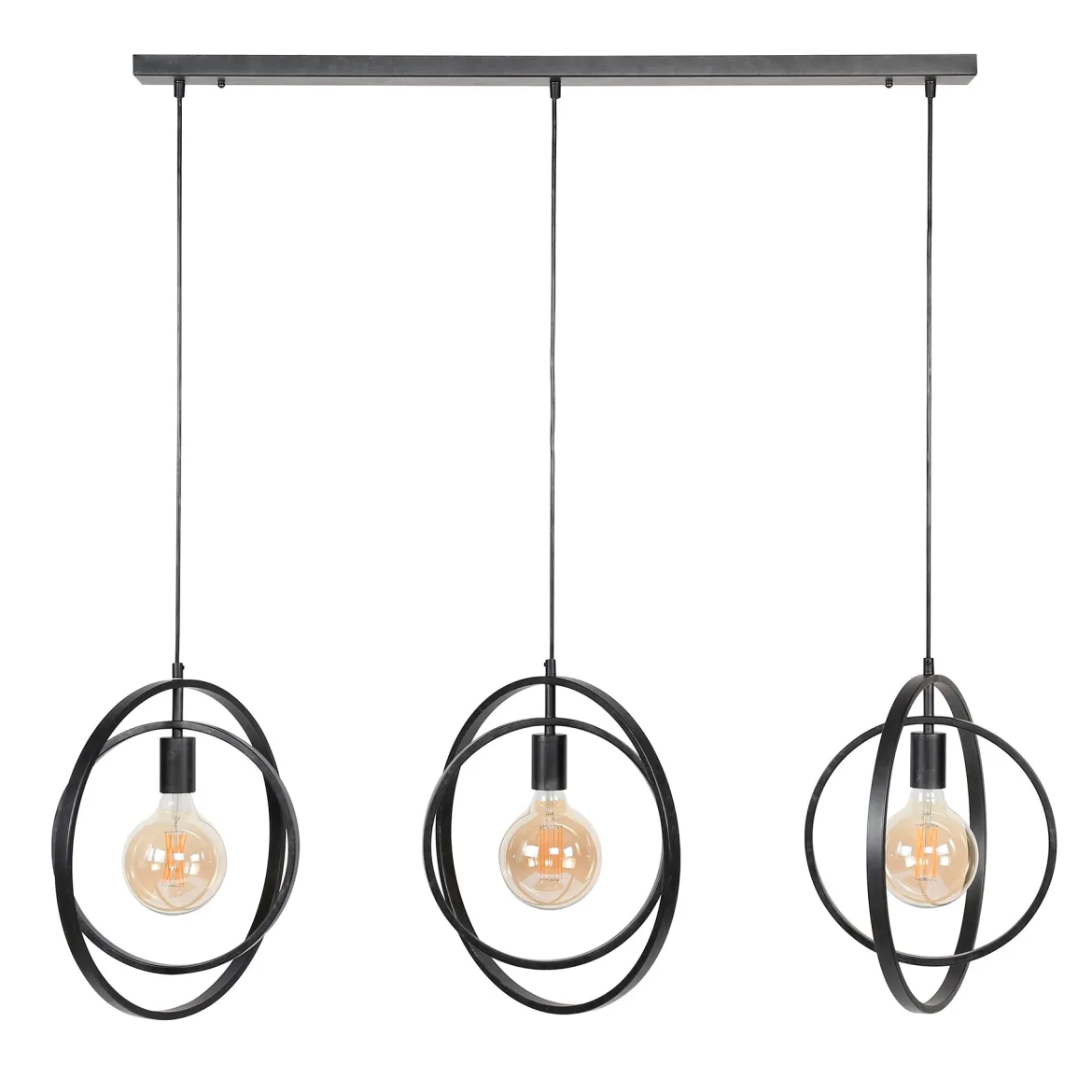 Pendelleuchte Rotaro Line – Lineares Ringdesign in Anthrazit oder Beige (3-flammig)