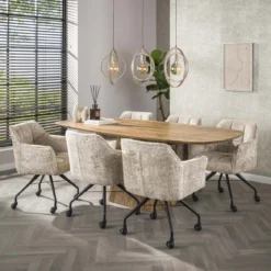 Pendelleuchte Rotaro Line – Lineares Ringdesign in Anthrazit oder Beige (3-flammig)