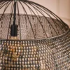 Pendelleuchte "Satoria“ – Handgefertigter Lampenschirm in Halbrund aus Metall in Schwarz-Bronze