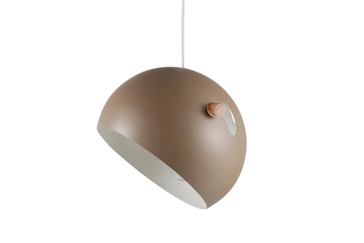 Pendelleuchte „Serengeti" – Warmer Beigeton mit Walnuss-Details