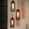 Pendelleuchte „Talvira“ – Gestuft mit 3 Leuchten im Rauchglas-Mesh-Design
