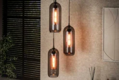 Pendelleuchte „Talvira“ – Gestuft mit 3 Leuchten im Rauchglas-Mesh-Design