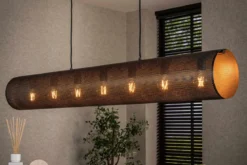 Pendelleuchte „Valeria“ – Mit 7 Leuchten in horizontalem Tube-Mesh-Design in Schwarz