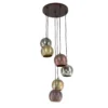 Pendelleuchte „Velluto“ – in der Metall-Farbkombination Chrom, Gold und Kupfer