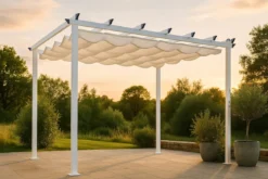 Pergola Solyx - mit weißem Polyesterdach