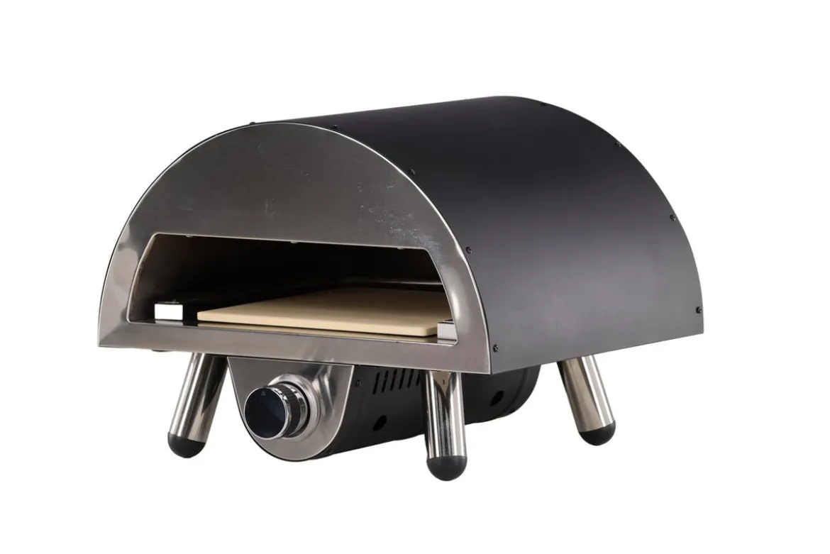 Pizzaofen Neapel - aus Stahl, Edelstahl und Keramik in Schwarz