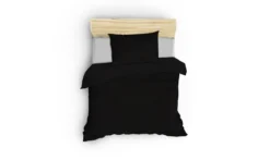 Premium Satin Bettwäsche Set Schwarz