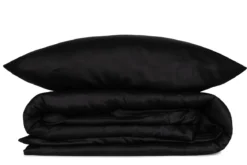 Premium Satin Bettwäsche Set Schwarz