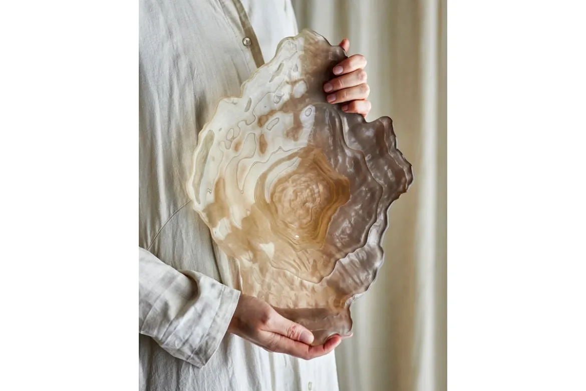 Schale Akuri – aus Glas in Natur mit organischer Form