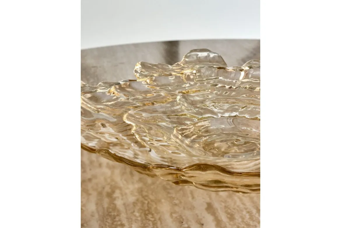 Schale Amiri – aus Glas in Natur mit sanfter Wellenform