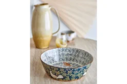 Schale Bindy – handbemalte Steingutschale mit Vogelmotiv