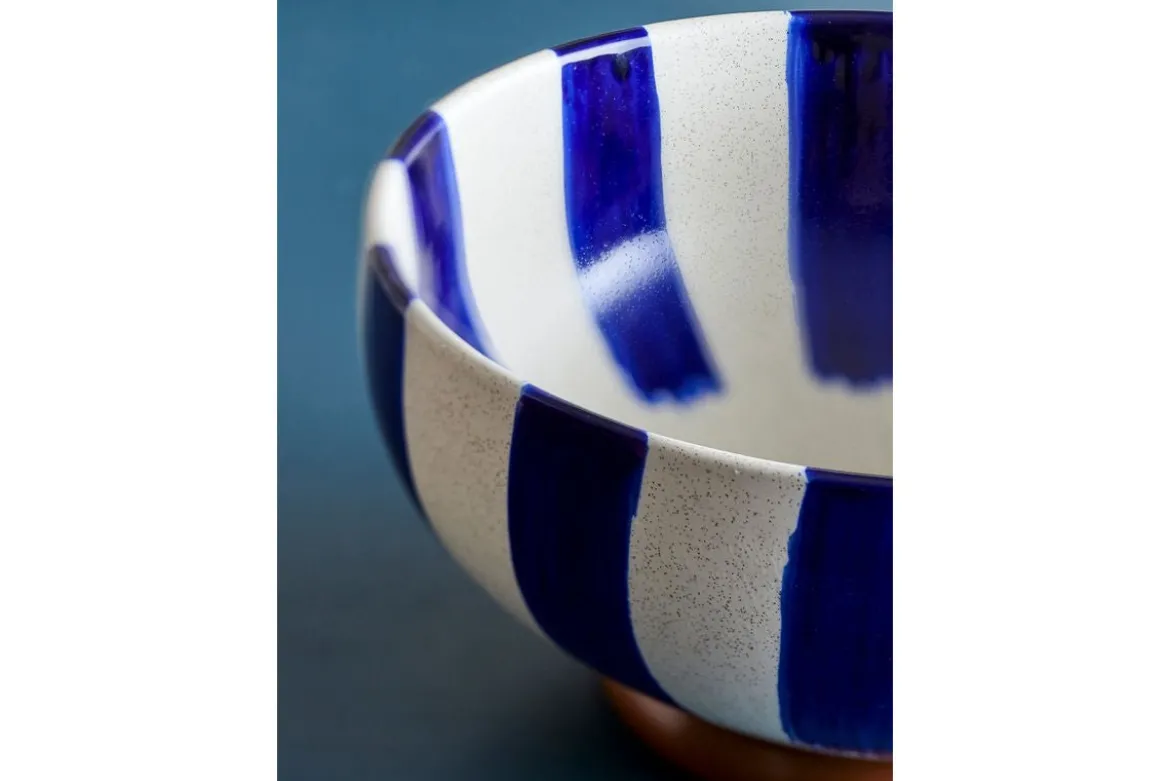 Schale Cala – handbemalte Steingutschale in Blau