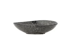 Schale Nessa – Reaktive Glasur in Grau mit handbemaltem Muster