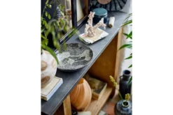 Schale Nessa – Reaktive Glasur in Grau mit handbemaltem Muster